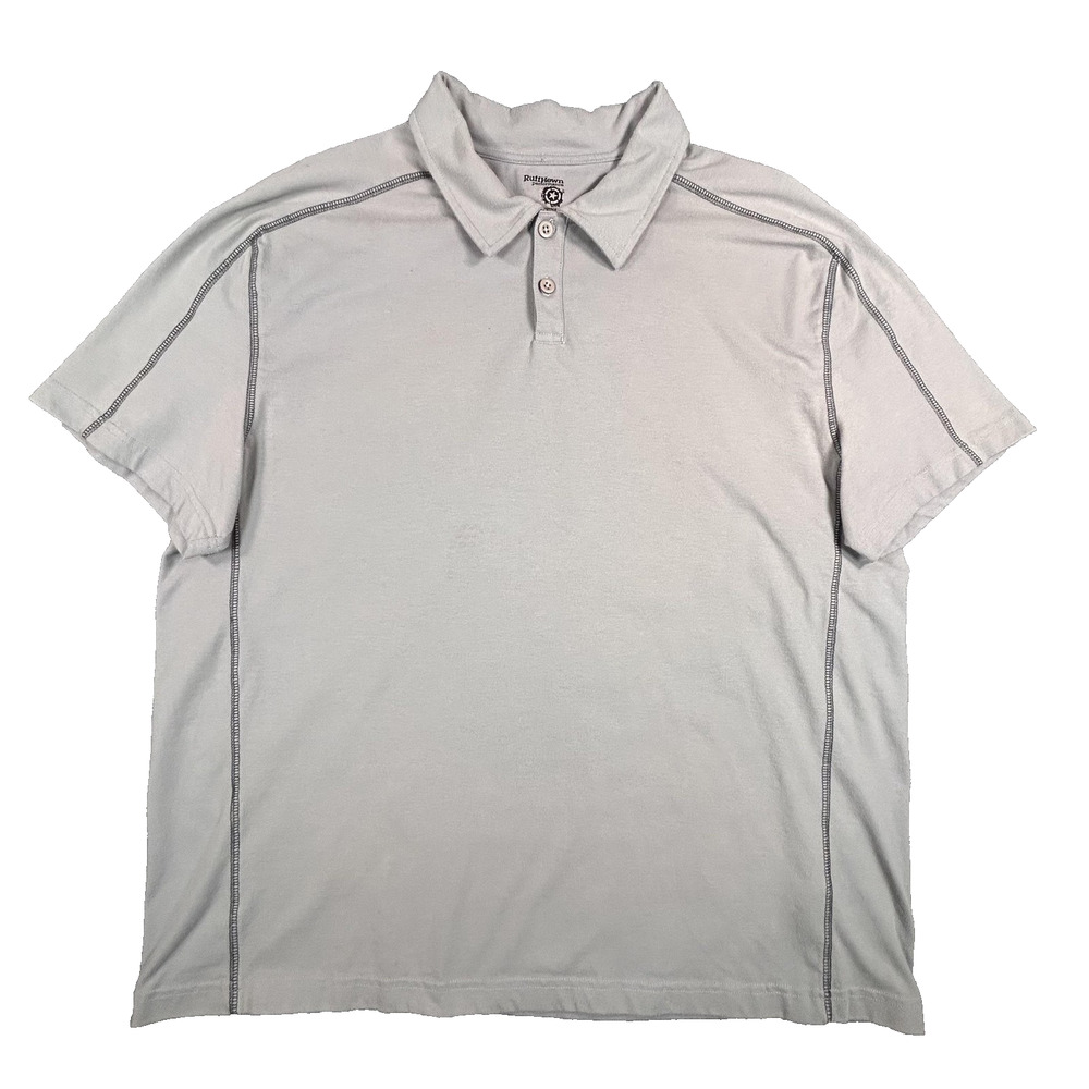 Ruff Hewn‎ Performance Polo Shirt Mens XL Gray Stretch Athletic Casual Golf Top